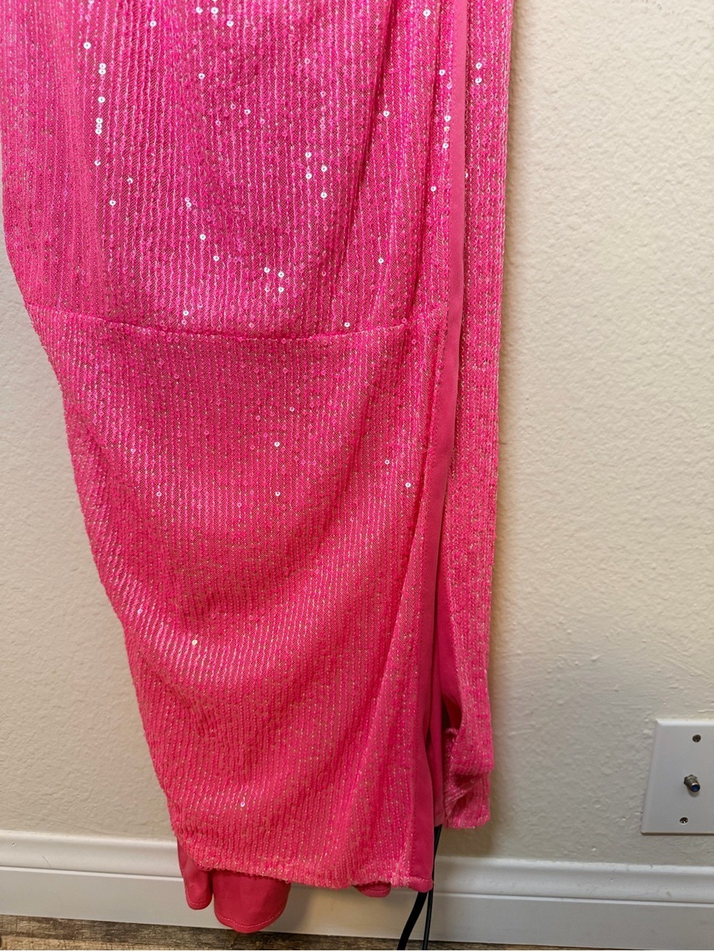 Mac Duggal 26990 Pink Sequin One Shoulder Cowl Back Gown 12 NWT - Picture 10 of 12